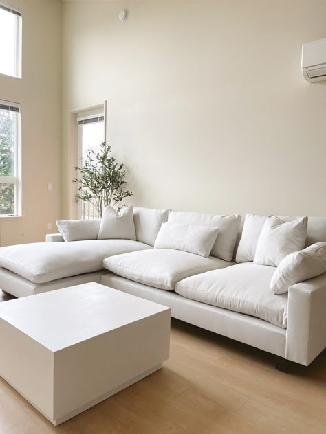 Delivered: West Elm Harmony Sectional – Home and Lifestyle by Michelle Lei West Elm Couch Sectional, West Elm Cloud Couch, Low Profile Comfy Couch, Sectional Couch Aesthetic, West Elm Sofa Sectional, Deep Lounge Sofa, White Cloud Sectional, West Elm Harmony Modular Sofa, West Elm Harmony Sofa Living Room