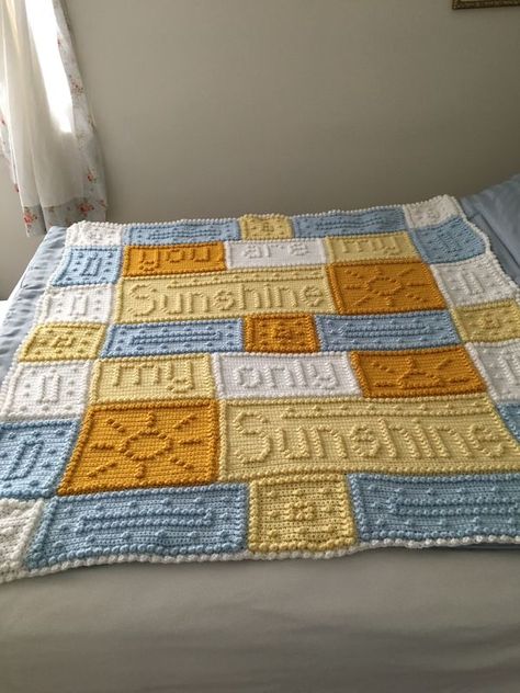 You Are My Sunshine Afgan & Washcloths Sunshine Crochet, Puffy Clouds, Knitted Washcloths, Wash Clothes, Washcloth Pattern, Caron Simply Soft, Afghan Pattern, Bobble Stitch, Blanket Knitting Patterns