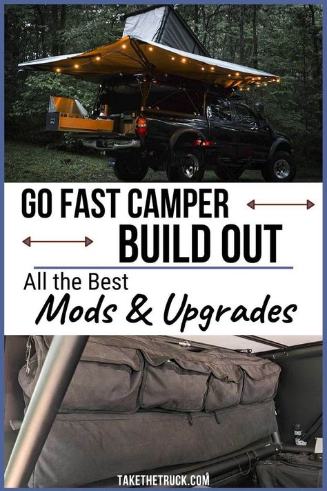 Best Go Fast Camper Mods Go Fast Campers, Camper Shell Camping, F150 Camper, Truck Camper Interior, Camper Upgrades, Overlanding Camping, Truck Shells, Overlanding Gear, Camper Mods