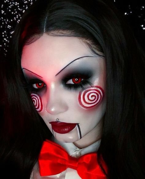 Jigsaw Makeup, Clowns Halloween Decorations, Jigsaw Halloween, Happy October 1st, Vampire Bride, Creepy Halloween Makeup, Movie Makeup, Halloween Makeup Diy, Halloween Beauty