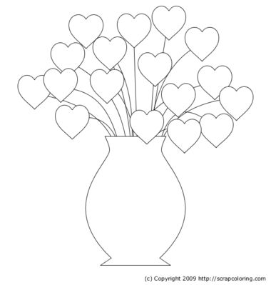 coloring pages vases of flowers | ... bouquet flowers in pot lotus flowers henri rousseau retro flower ملصق تحفيزي, Valentines Day Coloring Page, Valentine Coloring Pages, Heart Coloring Pages, Valentines Day Coloring, Valentine Coloring, Valentines Art, Mors Dag, Flower Coloring Pages