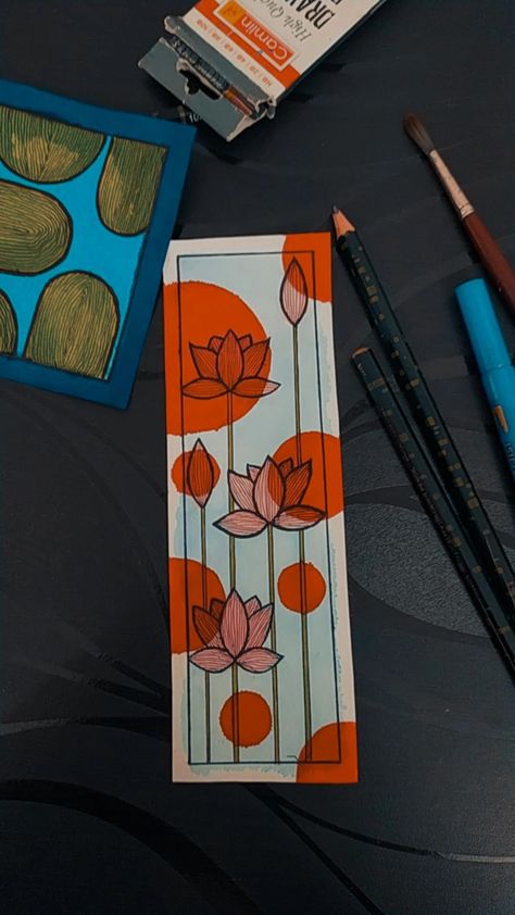 Colourful, fine line Madhubani Bookmarks, Bookmarks Handmade Creative, Lotus Illustration, Embroidery Bookmark, Magnet Bookmark, File Cover, Avengers Drawings, Mandala Book, Book Art Projects