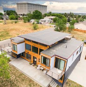 Shipping Container Homes & Buildings: Beautiful 3000 sqft 5 Bedrooms Shipping Containers Home, Denver, Colorado Container Home Designs, Usa Living, Building A Container Home, Rooftop Patio, Container House Plans, Casa Container, Shipping Container House, Container Home, Container House Design