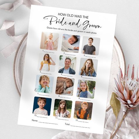 How Old Were They Bride And Groom Bridal Shower Invitation Find The Guest, Fun Bridal Shower Games, Bridal Shower Printables, Printable Bridal Shower Games, Groom Looks, Personalized Napkins, Bridal Shower Game, The Guest, How Old