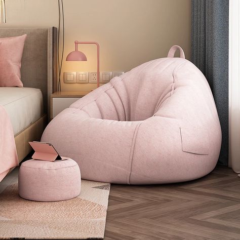 Cute Bean Bag, Puff Couch, Tatami Living Room, Bean Bag Sofa, Lazy Sofa, Linen Cloth, Small Balcony, Sofas And Chairs, Bean Bag