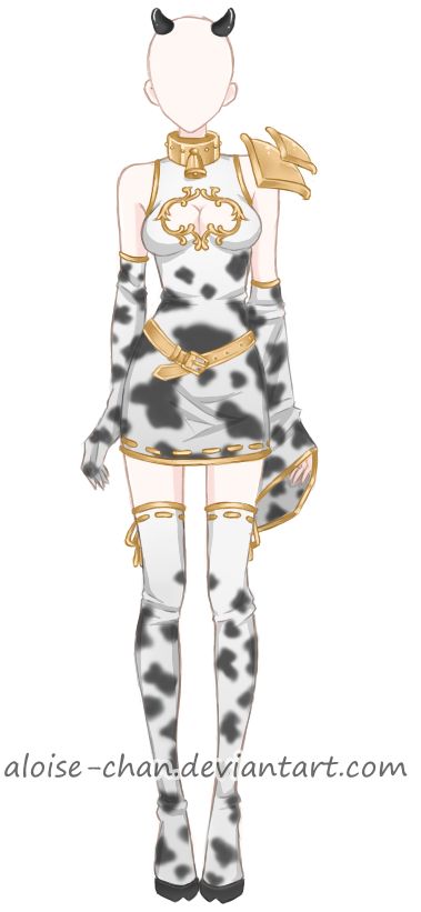 [OPEN] Cow Armour Adoptable by Aloise-chan.deviantart.com on @DeviantArt Anime Cow, Hunger Games Fashion, Cow Outfits, Cow Costume, Dress Drawing, Anime Dress, Cowgirl Outfits, Cow Girl, Eclectic Fashion