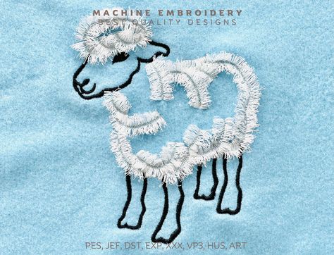 Fluffy realistic fringed sheep chenille, sheep lamb, machine embroidery designs, awesome fringe fur, little sheep kids fringe in the hoop (ITH) Sizes 4 inches 4.5 inches 5 inches 6 inches 100 % safe to wash. The design has a special seam holding fringe in place. #embroidery #machineembroidery #embroiderydesign #embroiderysheep #sheep #diysheep #fringe #artapli #embroideryanimal Kids Fringe, Sheep Cute, Fluffy Sheep, Ith Designs, Ith Embroidery, Brother Embroidery, Baby Painting, Sheep And Lamb, Animal Embroidery