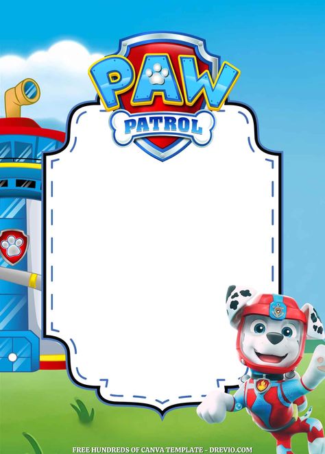 Paw Patrol Picture Frame, Paw Patrol Banner, Paw Patrol Balloons, Paw Patrol Party Decorations, Paw Patrol Birthday Invitations, Paw Patrol Birthday Cake, Cars Birthday Invitations, Marshall Paw Patrol, Paw Patrol Birthday Party