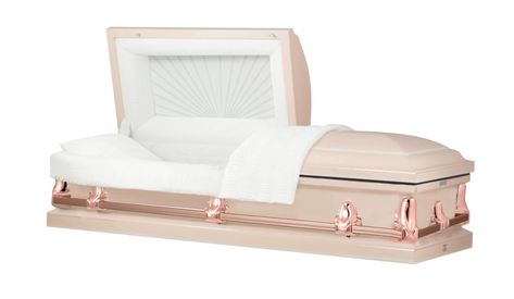 Casket Aesthetic, Pink Casket, Gold Casket, Adjustable Bed, Die Young, Adjustable Beds, Corner Designs, Gold Finish, Pink Rose