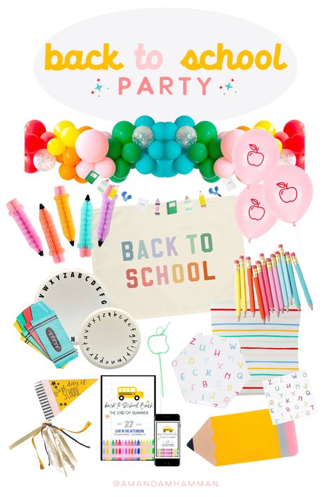 Back To School Tree, Back To School Pool Party, Back To School Event, Back To School Home Decor, Back To School For Teachers, Back To School Theme, Back To School Themes, School Themed Party, Last Day Of School Party