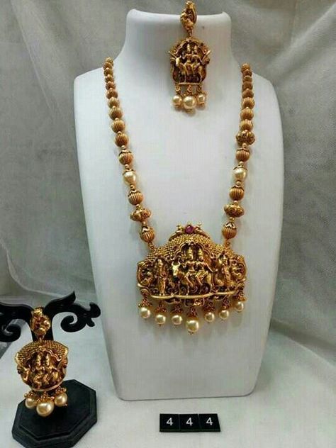 Gundla Haram Designs, Shiva Parivar, Gundla Mala, Mini Haram, Dollar Chain, Simple Long Necklace, Haram Designs, Gold Haram, Unique Gold Jewelry Designs