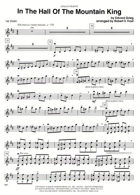 In the Hall of the Mountain King Hall Of The Mountain King, Guitar Fingers, Violin Sheet, Violin Sheet Music, Music Classroom, Teaching Music, The Mountain, Sheet Music, Music