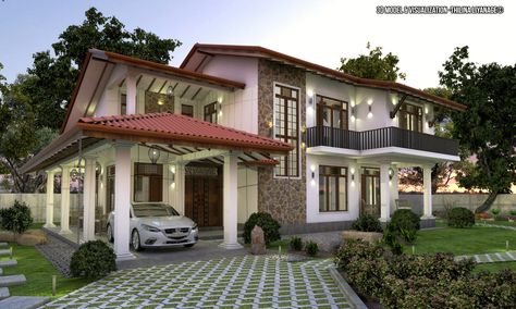 Proposed House at Nittambuwa,Sri lanka House including car porch,verandah,sitting,dining,kitchen,t.v.lounge,large balcony,4 bed rooms,2 bath rooms and toilet 3D models and visualization made with sketchup ,vray and adobe photoshop Sri Lanka House, Pantry Cupboard Designs, Modern Kitchen Pantry, Home Kitchen Design, Car Porch, Outdoor Kitchen Ideas, Large Balcony, Backyard Inspo, Cupboard Design