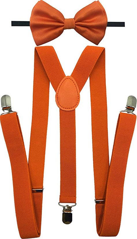 Amazon.com: CD Gold Suspender with Matching Metalic, Champagne, Sequined Bowtie Set (Orange): Clothing Orange Clothing, Suspender Clips, Bowtie And Suspenders, Bow Tie Set, Graduation Photo, Mint Blue, Tie Set, Prom Wedding, Bow Clips