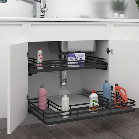 Wire Basket Shelves, Under Sink Cabinet, Sink Basket, Under Sink Storage, Rev A Shelf, Under Sink Organization, Sink Storage, Sink Organizer, Sink Cabinet