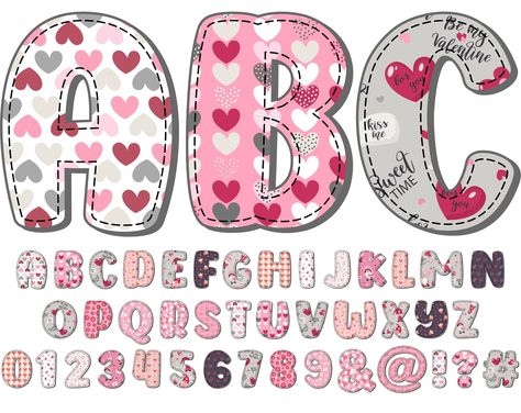 Alphabet Letters Clipart, Love Alphabet, Alphabet Frames, Watercolor Alphabet, Clipart Letters, Doodle Letters, Valentines Day Clipart, Funny Letters, Valentines Png