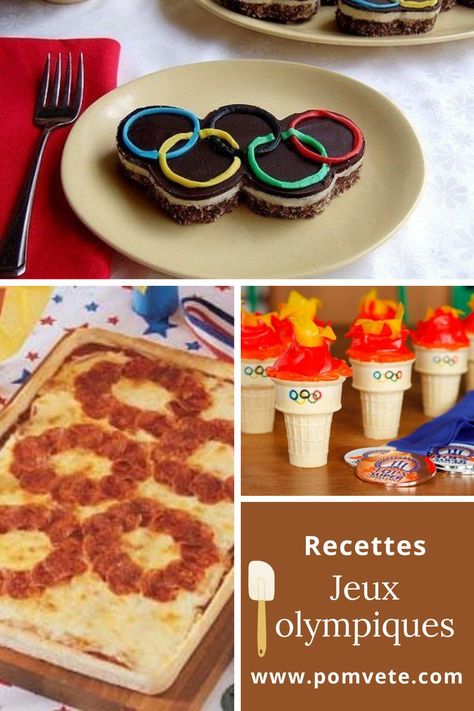 Essayez les recettes de pizza avec anneaux, cornet ''flamme olympique'' et biscuits en forme de médaille. Pepperoni Pizza, Olympia, Biscuits, Pizza, Pizzas