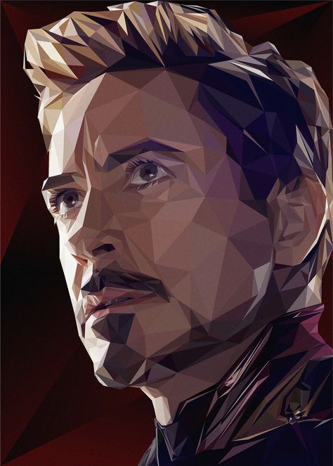 Lowpoly Art, Iron Man Drawing, Marvel Wall Art, Wpap Art, Iron Man Wallpaper, Poly Art, Iron Man Art, Polygon Art, Low Poly Art