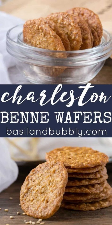 Benne Wafers Recipe, Benne Wafers, Wafers Recipe, Charleston Market, Seed Cookies, Brown Sugar Cookies, Crispy Cookies, Sesame Seed, Favorite Cookies