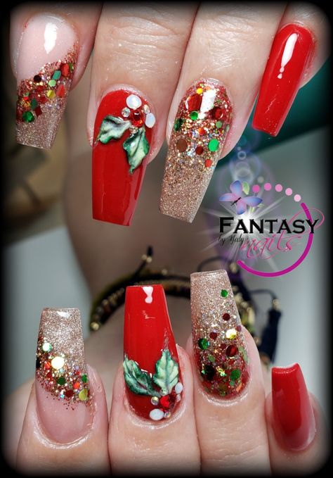 Christmas Nails Designs, Nail Art Noel, Cute Christmas Nails, Christmas Nail Art Designs, Holiday Nail Art, Christmas Nails Acrylic, Trendy Nail Art, Colorful Nail Designs, Uñas Acrilicas