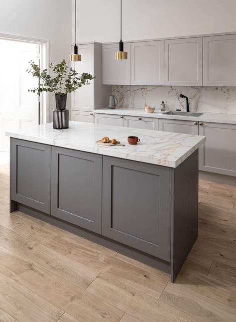 Kitchen Cabinet Color Trends | Two-Tone, White, Black | Refacing Two Tone Grey Kitchen Cabinets, 2 Tone Cabinets Kitchen, 2 Color Kitchen Cabinets Two Tones, 2 Color Kitchen Cabinets, Two Tone Cabinets Color Combos, Installing Kitchen Countertops, Kitchen Cabinet Color Schemes, Kitchen Cabinet Color, Update Kitchen Cabinets