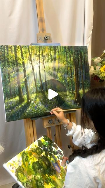 Miss Fish on Instagram: "The Forest Meets the Sun
#art #painting🎨 #paintingoftheday #paintingart #beautiful #acrylicpainting #oilpainting" Sun Art Painting, Woods Painting, The Sun Art, Forest Painting, Sun Art, Living Forever, Arts And Crafts Projects, Painting Canvas, Enchanted Forest