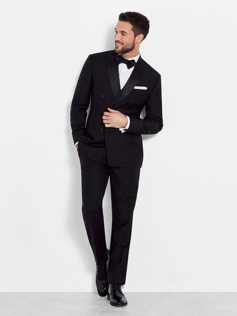 Wedding Suits Men Black Tuxedos, Black Tuxedo Shirt, Black Tuxedo Wedding, Jack Turner, Black Tuxedos, Wedding Suits Men Black, Groom And Groomsmen Suits, Double Breasted Tuxedo, Wedding Tux