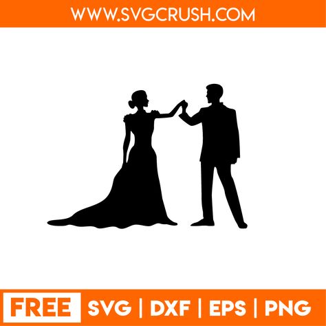 Silhouette Cameo Wedding Projects, Bride And Groom Silhouette Svg Free, Free Wedding Svg Files For Cricut, Wedding Svg Files Free, Wedding Craft Ideas, Cricket Maker, Silhouette Cameo Free, Free Cricut Images, Bride And Groom Silhouette