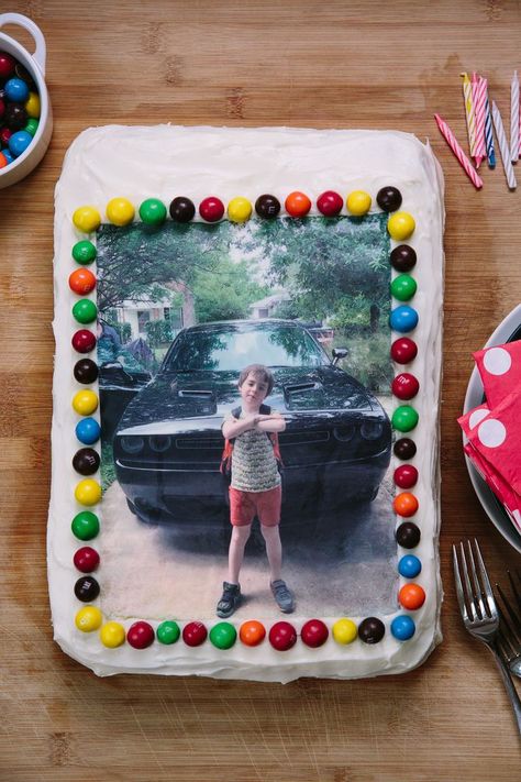 How to Make a Photo Cake Photo Birthday Cake, Edible Photo Cake, Photo Cakes, 9th Birthday Party, Make Birthday Cake, Cake Cup, Birthday Cake With Photo, Rainbow Birthday Cake, Birthday Cake For Him