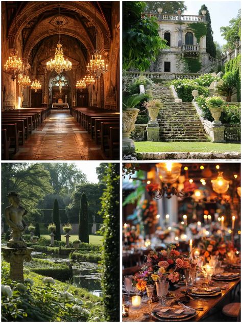 Grand Renaissance Wedding Theme Ideas for History Grand Wedding Theme, Historical Wedding Theme, Baroque Wedding Theme, Green And Gold Wedding Theme, Gold Wedding Theme Ideas, Emerald Green And Gold Wedding, Rainbow Wedding Theme, Green And Gold Wedding, Baroque Wedding