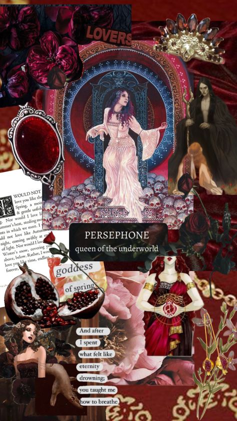 #persephoneaesthetic #persephone #hadesandpersephone #persephonemoodboard #goddess Persephone Wallpaper Iphone, Symbols Of Persephone, Persephone Asthetic, Persephone Alter, Persephone Aesthetic Outfit, Persephone Core, Persephone Style, Enchantress Aesthetic, Pomegranate Girl