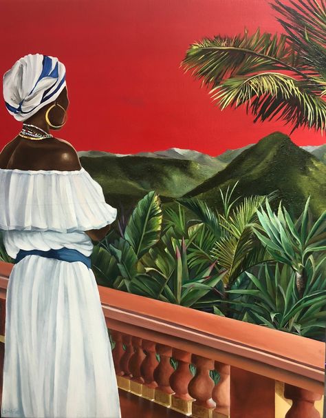 Afro Puerto Rican, Puerto Rican Art, Puerto Rican Artwork, Latina Art, Latino Art, Puerto Rico Art, Detailed Art, Tropical Painting, Kehinde Wiley