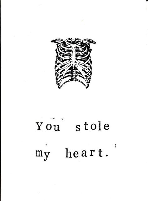 You Stole My Heart Anatomy Greeting Card by BlueSpecsStudio on deviantART Anatomy Humor, Love Ecards, Science Valentines, Love Cards For Him, Skeleton Anatomy, Funny Love Cards, Funny Skeleton, Medical Humor, E Mc2