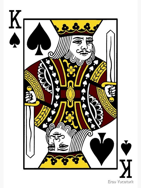 "King of Spades" Sticker for Sale by Ersu Yuceturk | Redbubble King Spades Tattoo, King Of Spades Aesthetic, 8 Of Spades Card, Jack Of Spades Card, King Of Spades Card, King Playing Card Design, Spade Symbol, Playing Card Tattoos, Playing Card Crafts