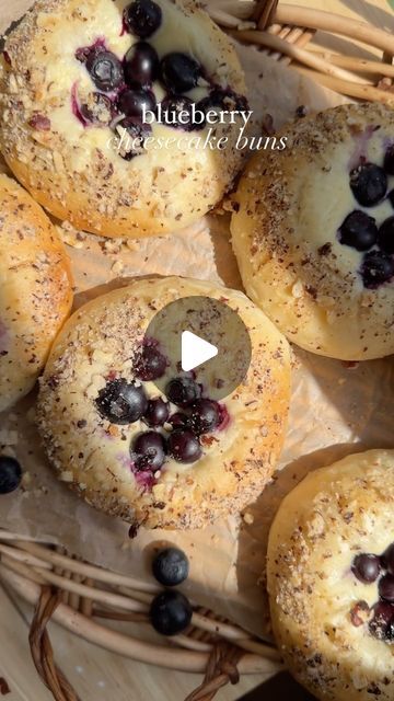 Erin Kyles on Instagram: "Blueberry brioche buns! 🫐

These here are one of my absolute favorite recipes to make. They start out with a super light and fluffy milk bread brioche (that’s truly the star of the show), and they’re filled with a simple, creamy & delicious cheesecake filling and fresh blueberries. Coating the sides is optional but I opted for some hazelnuts for more texture & flavor 🤍

🫐 find the full recipe on my blog, 🔗 in my bio, or search up “fresh bean bakery blueberry cheesecake buns”!

🏷️ #baking #bakinglove #brioche #milkbread #briochebun #blueberry #cheesecake #blueberrycheesecake #yeastbread #bakefromscratch #bakefeed #bakingblog" Cheesecake Buns, Blueberry Brioche, Bread Brioche, Bread Shop, Milk Bread, Cheesecake Filling, Yeast Bread, Brioche Buns, Baking Blog