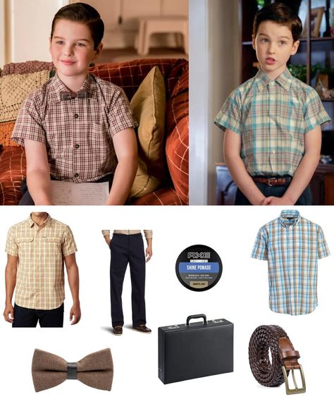 Sheldon Cooper Costume, Sheldon Cooper Outfit, Young Sheldon Halloween Costume, Young Sheldon Costume, Big Bang Theory Halloween Costumes, Georgie Cooper Young Sheldon, Gorge From Young Sheldon, Missy Cooper Young Sheldon, Sheldon Cooper Fun With Flags