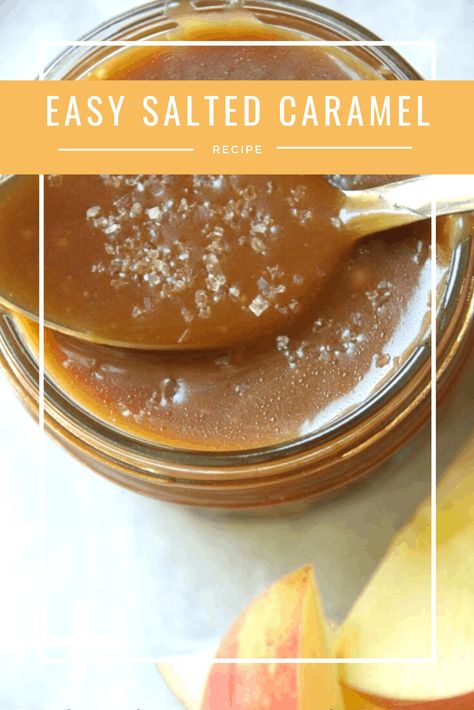 This easy salted caramel sauce takes only 10 minutes to make. No candy thermometer or fancy ingredients. Just a simple caramel sauce for apple dipping! #caramel #homemadecaramel #dessertrecipes Caramel Apple Sauce, Salted Caramel Recipe, Easy Salted Caramel, Homemade Caramel Recipes, Salted Caramel Sauce Recipe, Salted Caramel Recipes, Caramel Dessert Recipes, Homemade Salted Caramel, Caramel Recipe