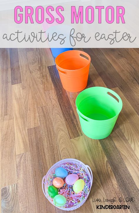 Easter Egg Games For Preschoolers, Easter Physical Activities Preschool, Easter Gross Motor Activities, Easter Physical Activities, Easter Gym Games, Easter Movement Activities For Preschool, Egg Toss Game, Easter Gross Motor For Toddlers, Preschool Easter Games