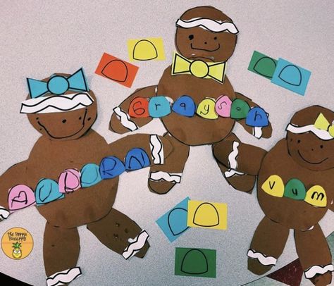 House Craft Preschool, Name Crafts Preschool, Gingerbread Man Preschool, Gingerbread Man Craft, Name Activities Preschool, First Grade Crafts, Gingerbread House Craft, Gingerbread Man Crafts, Gingerbread Man Activities