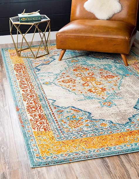 Amazon.com: Unique Loom Vita Collection Traditional Over-Dyed Vintage Blue Area Rug (5' 0 x 8' 0): Furniture & Decor Shed Colours, 5x8 Rug, Turkey Design, Turkey Size, Unique Loom, Buy Rugs, Blue Area Rug, Blue Area, Vintage Area Rugs