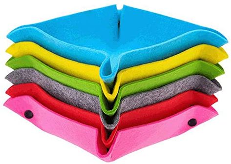 Amazon.com: ORIGA 6 Pcs Felt Valet Tray, DIY Travel Valet Catchall Catch All Tray, Bedside Storage Basket Box with 4 Snaps for Jewelry, Key, Cell Phone, Wallet, Watches: Office Products Makeup Organizing, Travel Tray, Jewelry Trays, Valet Tray, Tray Diy, Bedside Storage, Tray Organization, Diy Travel, Travel Diy