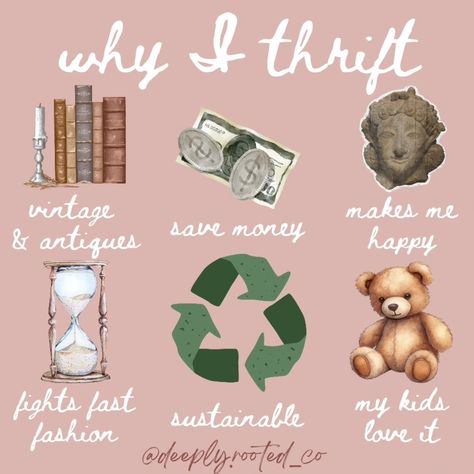 There are soooo many reasons why I love thrifting, but here are a few! 🌼 I can't wait to continue sharing my thrift finds and adventures with you while I work on curating this little old home of mine ❤️ My biggest goal? To help others realize that a beautiful home is NOT unattainable, even on a budget! 🖼 #thrift #momsofinstagram #sahm Things To Look For When Thrifting, Thrift Aesthetic, Thrifting Aesthetic, Thrift Store Diy Projects, Thrift With Me, Thrift Store Diy, Thrifted Home, Low Waste, Old Home