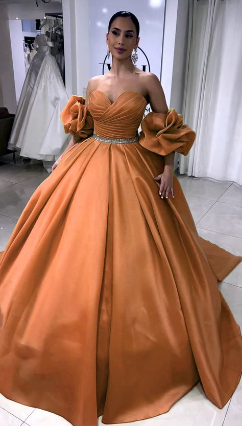 Rust Orange 15 Dress Orange Quinceanera Dresses, Orange Ball Gown, Orange Quinceanera, Gold Quince Dress, Masquerade Ball Gowns, Orange Gown, Black Ball Gown, Satin Ball Gown, Ball Gown Dress