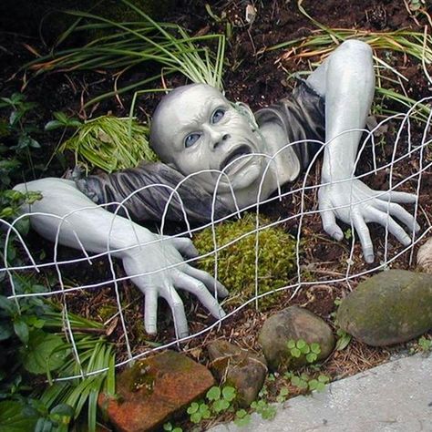 Horror Garden, Scary Garden, Zombie Garden, Adams Family Halloween, Grave Halloween, Zombie Decorations, Zombie Gifts, Scary Halloween Decorations Diy, Creepy Halloween Decorations