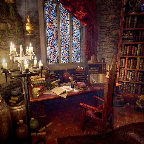 Wizard Study, Fantasy Study, Ancient Astronomy, Lost Village, Random Character, Castle Aesthetic, Substance Designer, Location Inspiration, Fantasy Homes