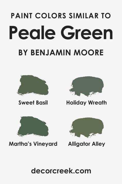 Colors Similar to Peale Green HC-121 by Benjamin Moore Sweet Basil Benjamin Moore, Interior House Paint Colors, Benjamin Moore Green, Benjamin Moore Bedroom, Benjamin Moore Kitchen, Ranch Renovation, House Paint Interior, Paint Colors Benjamin Moore, Green Paint Colors