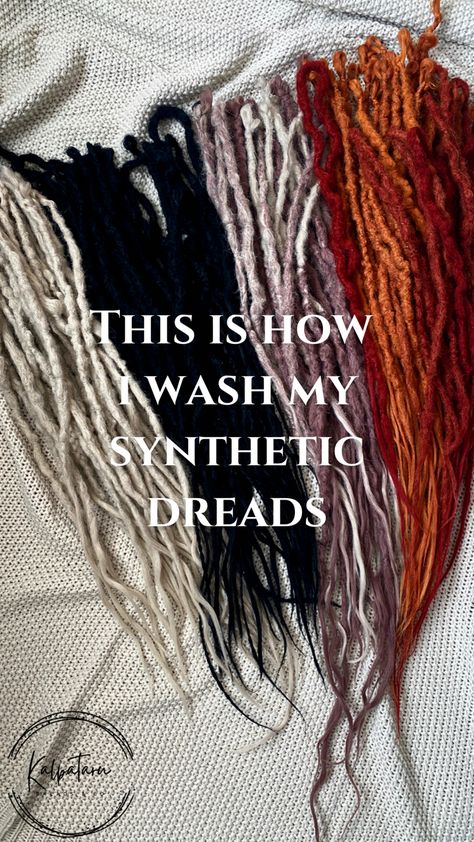 This is how I wash my dreads 1. collect your sets / remove all dread jewelry 2. Put your set in a pillow case 3. Use some natural liquid soap & your favorite essential oil 4. Let it dry / if needed crochet the dreads Let me know what you think. How do you wash your dreads? Much love - Aniko 🦄 How To Wash Synthetic Dreads, How To Soften Synthetic Dreads, Synthetic Dreads Diy, Temporary Dreads, Dreads Diy, Natural Liquid Soap, Synthetic Dreads Hairstyles, Dreadlocks Diy, Yarn Dreads