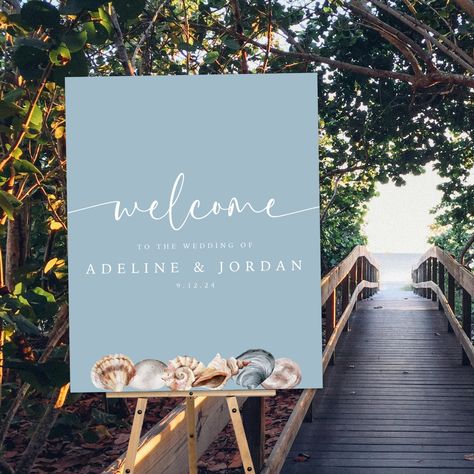 Seashells Wedding Welcome Sign, Beach Wedding Welcome Sign, Seaside Ceremony, Beach Party Welcome Sign, Underwater I Do Sign - WDS14 Welcome Sign Beach, Engagement Signs, Seashell Wedding, Party Welcome Sign, Wedding 2025, Wedding Welcome Sign, Beach Design, Beach Signs, Wedding Rehearsal