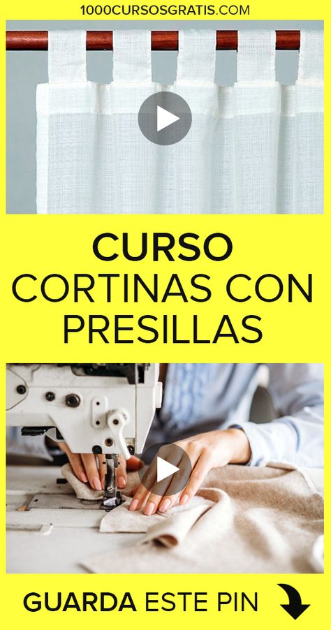 Aprende como hacer cortinas con presillas con este curso totalmente gratuito. 😊 ¿Te apuntas? 👆👆👆   #costura #sewing #patrones #patterns #sewingtutorials #sew #cursos #courses #manualidades #diy #confeccion #coser #cortinas #presillas Bra Making Tutorial, Traditional African Clothing, Tab Curtains, Diy Artwork, Manualidades Diy, Quilting For Beginners, Home Curtains, Sewing Box, Interior Deco