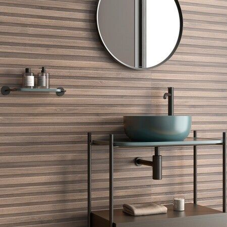 Check this photo out! Rectified Tile, Matte Porcelain Tile, Scandinavian Bathroom, Ivy Hill Tile, Tile Trends, Hexagonal Mosaic, Wood Look Tile, Porcelain Floor, Vinyl Tiles